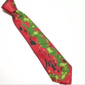 ARKLE SCOTLAND Vintage Silk Tie Red Golf Graphic Men’s necktie New